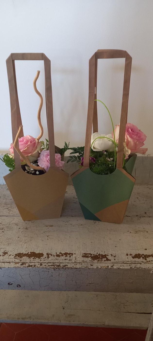 Sacs kraft fleuris